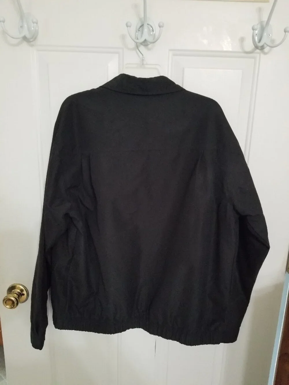 Chaps Black Men's Jacket with Blue Plaid Lining